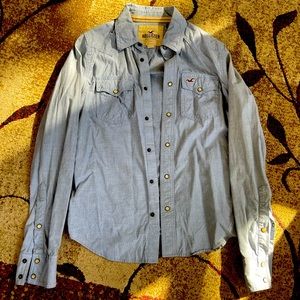 Hollister Button Down Chambray Shirt Size Small
